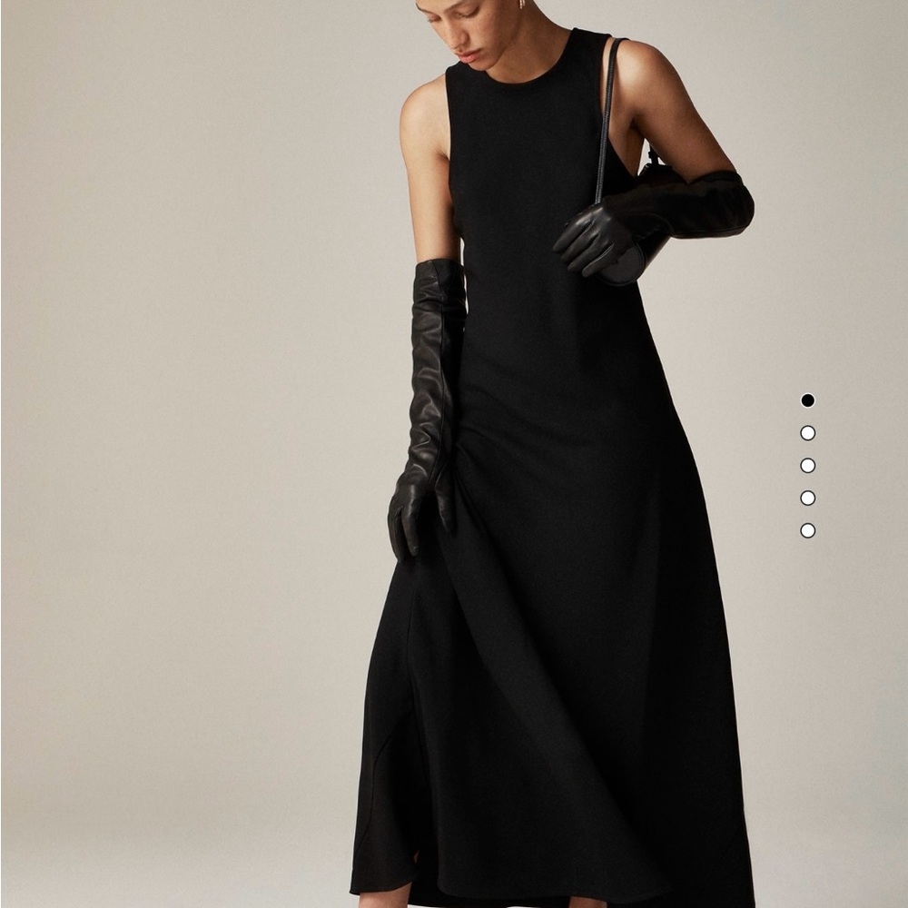 J. Crew Long A-line dress in drapey crepe